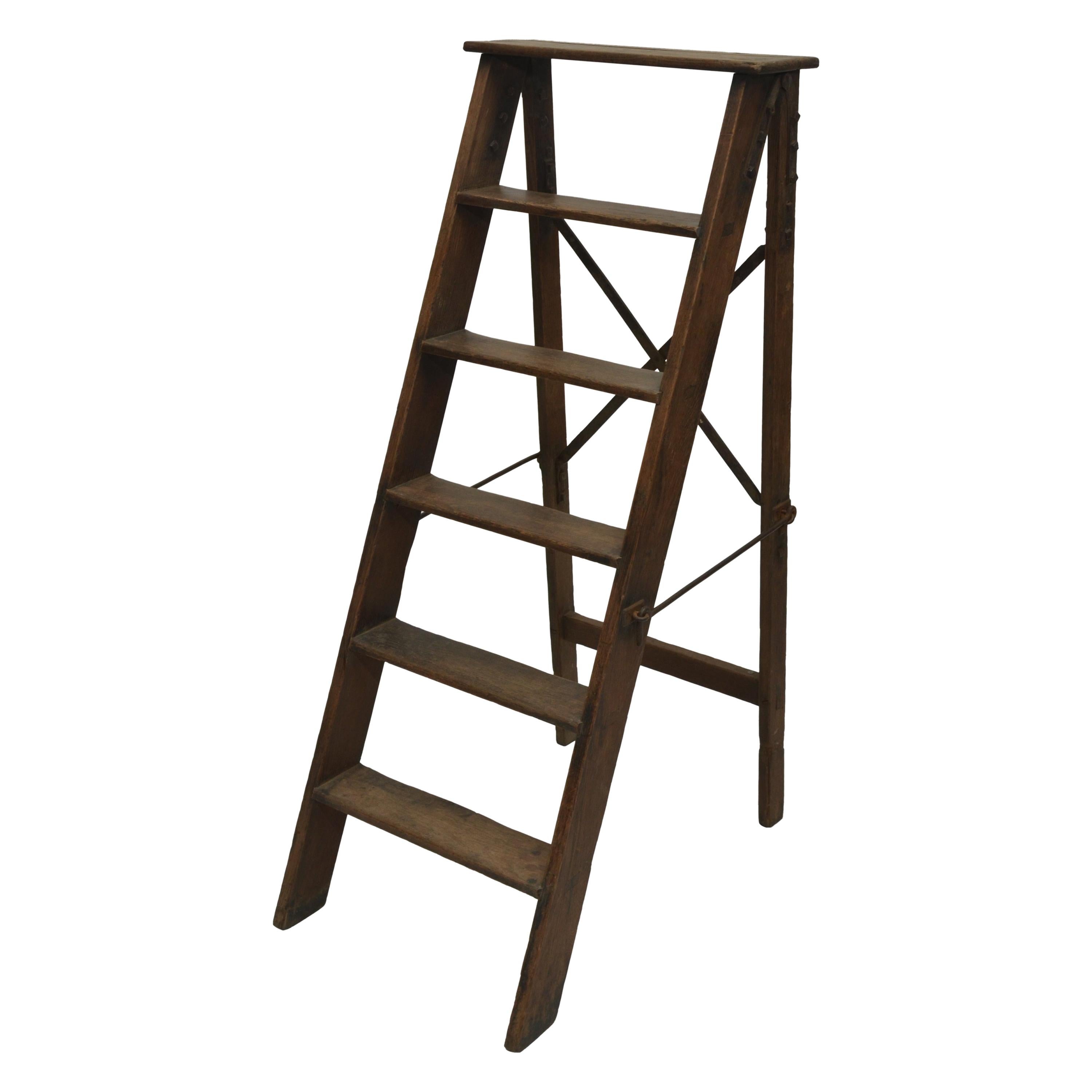 19th Century Folding Step Ladder, England, circa 1880 For Sale