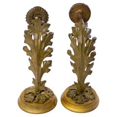 Antique 19th Century Foliate Candle Sconces, a Pair