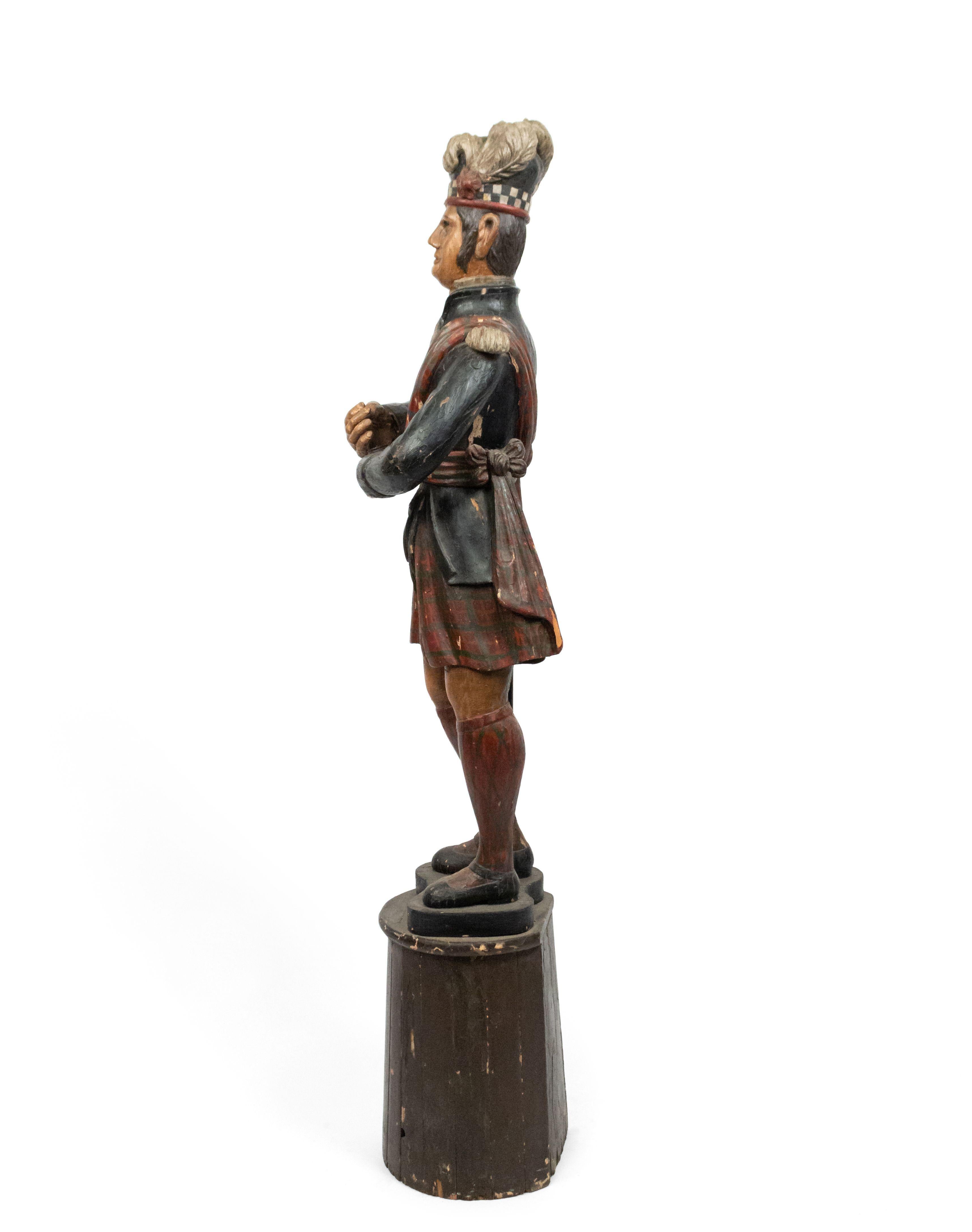 19th Century Folk Art Carved Polychrome Scotsman Carousel Kilt Figure For Sale 3