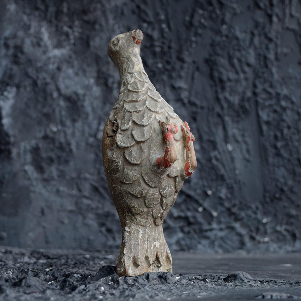 Figura de Pájaro Amoroso Español Tallada en Arte Popular del Siglo XIX Tallado a mano en venta