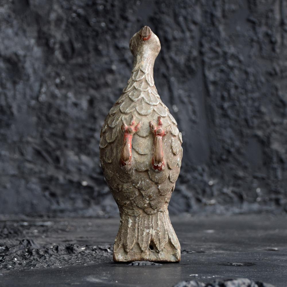 Figura de Pájaro Amoroso Español Tallada en Arte Popular del Siglo XIX Madera en venta