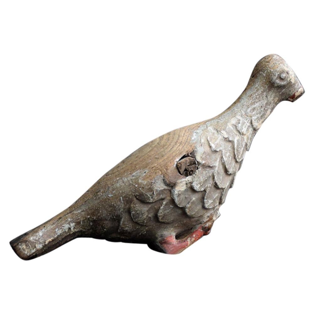 figure d'oiseau d'amour espagnole sculptée dans l'art populaire du 19ème siècle