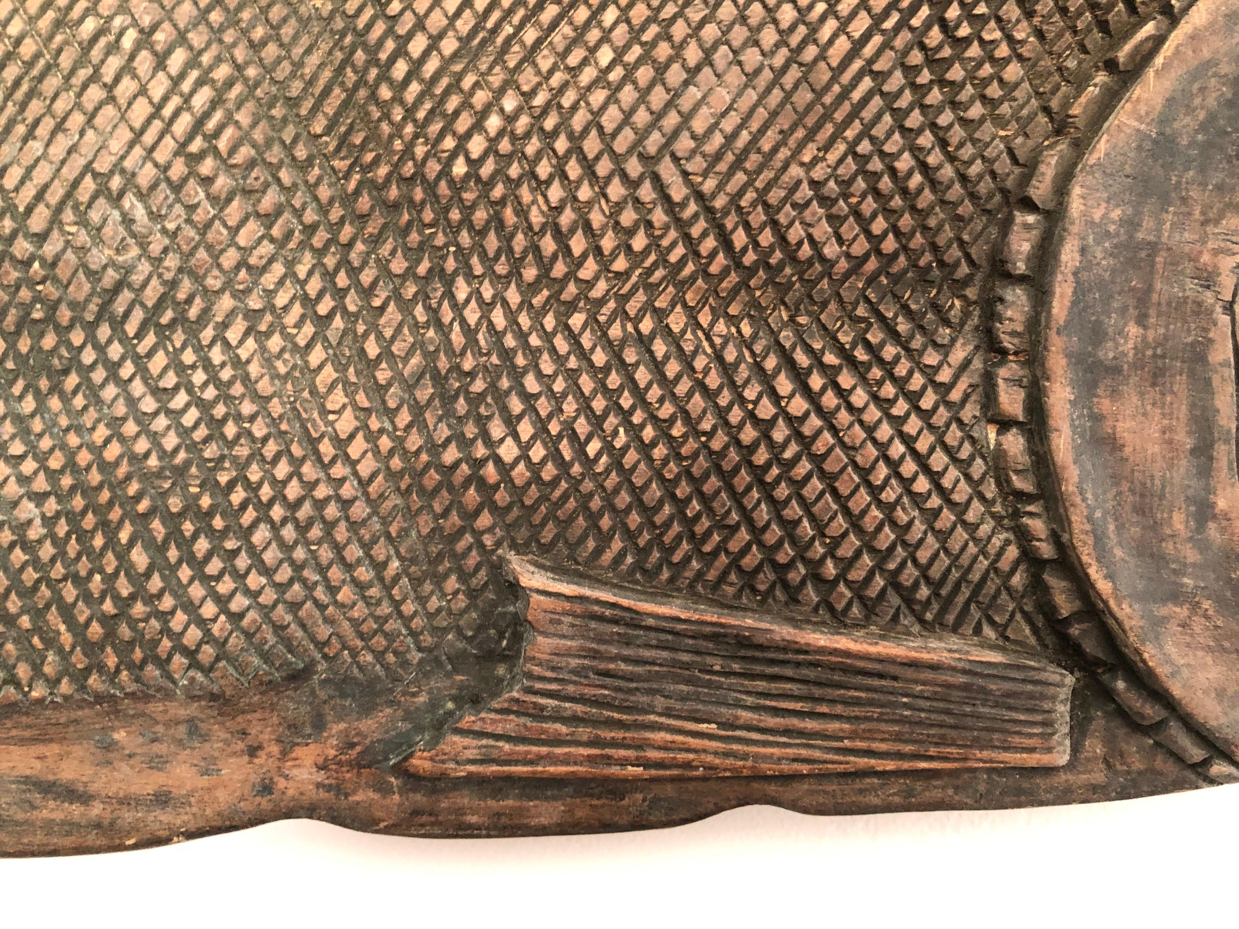 19th Century Carved Wood Japanese Fish Trade Sign 1