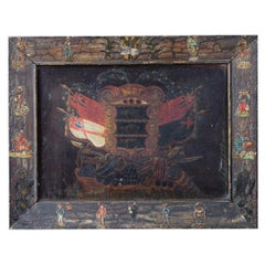 19th Century Folk Art English Coat of Arms