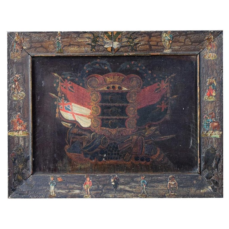 19th Century Folk Art English Coat of Arms For Sale at 1stDibs