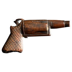 19th Century folk art gun shaped smoking pipe 
