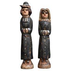 19th Century folk art hand carved erotic religious figures