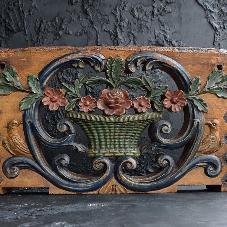 19th Century Folk Art Hand Carved Wagon Panel For Sale at 1stDibs
