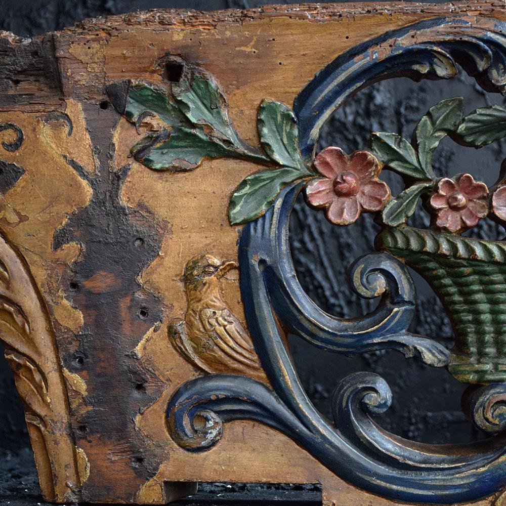 Oak 19th Century Folk Art Hand Carved Wagon Panel