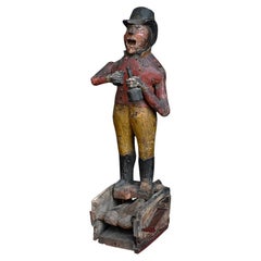 19th Century Folk-art Handmade Wooden Moving Drunken Figure Toy