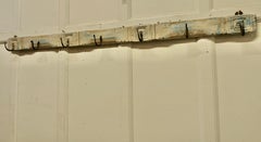 19th Century Folk Art Long Wooden 7 Peg Coat Rack