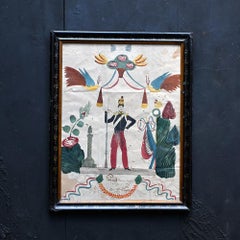 19th Century folk art military painting