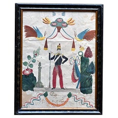 19th Century folk art military painting