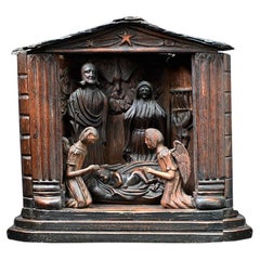 19th Century Folk Art Nativity Scene    