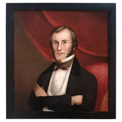 19th Century Folk Art Painting of a Gentleman Attributed to Horace Bundy
