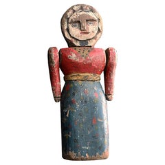 Bambola primitiva di arte popolare del XIX secolo