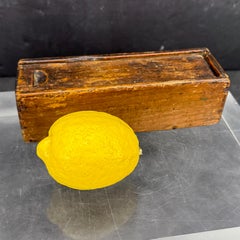 19th Century Folk Art Rectangular Wood Pencil Trinket Box