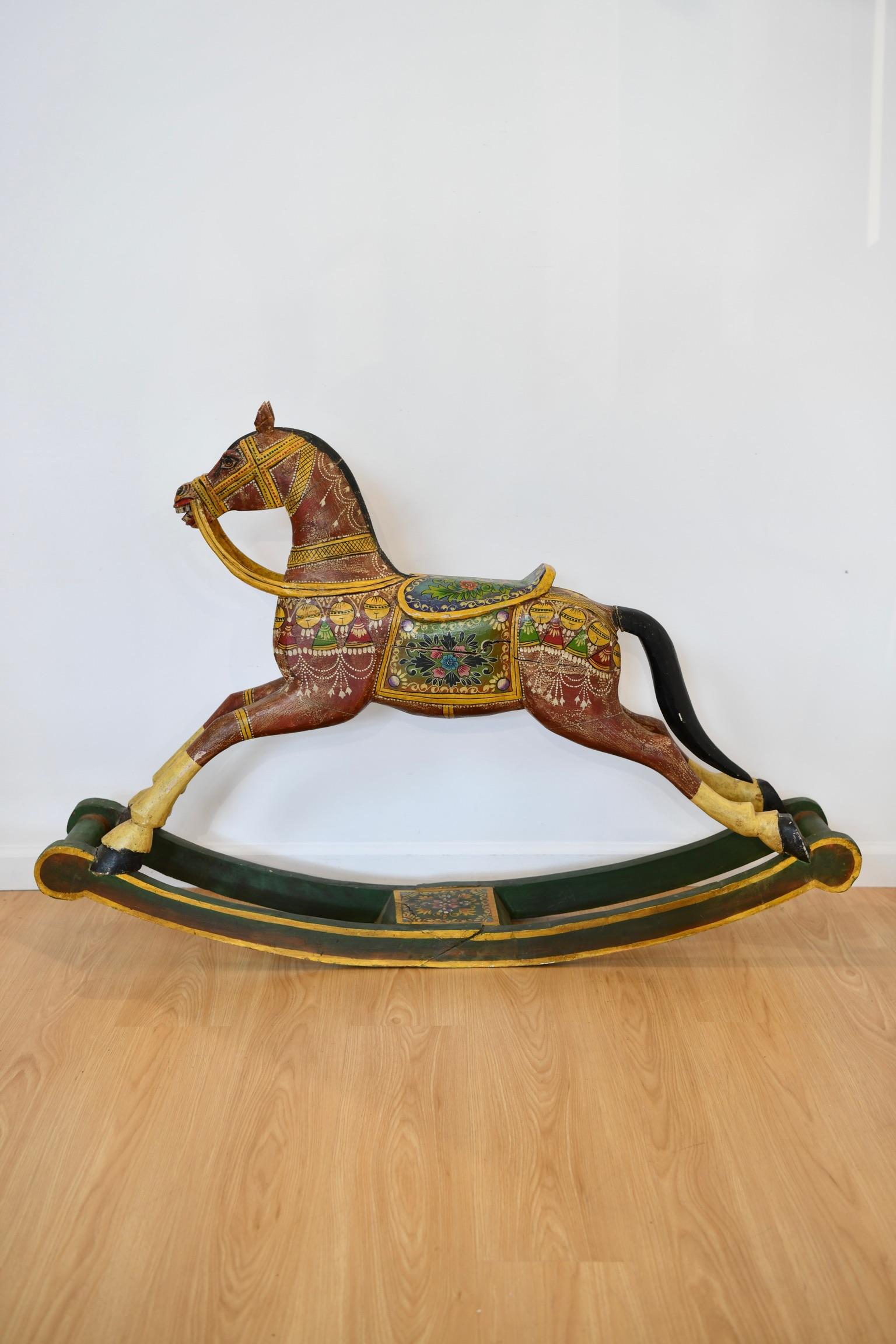 19th Century Folk Art Rocking Horse For Sale 7