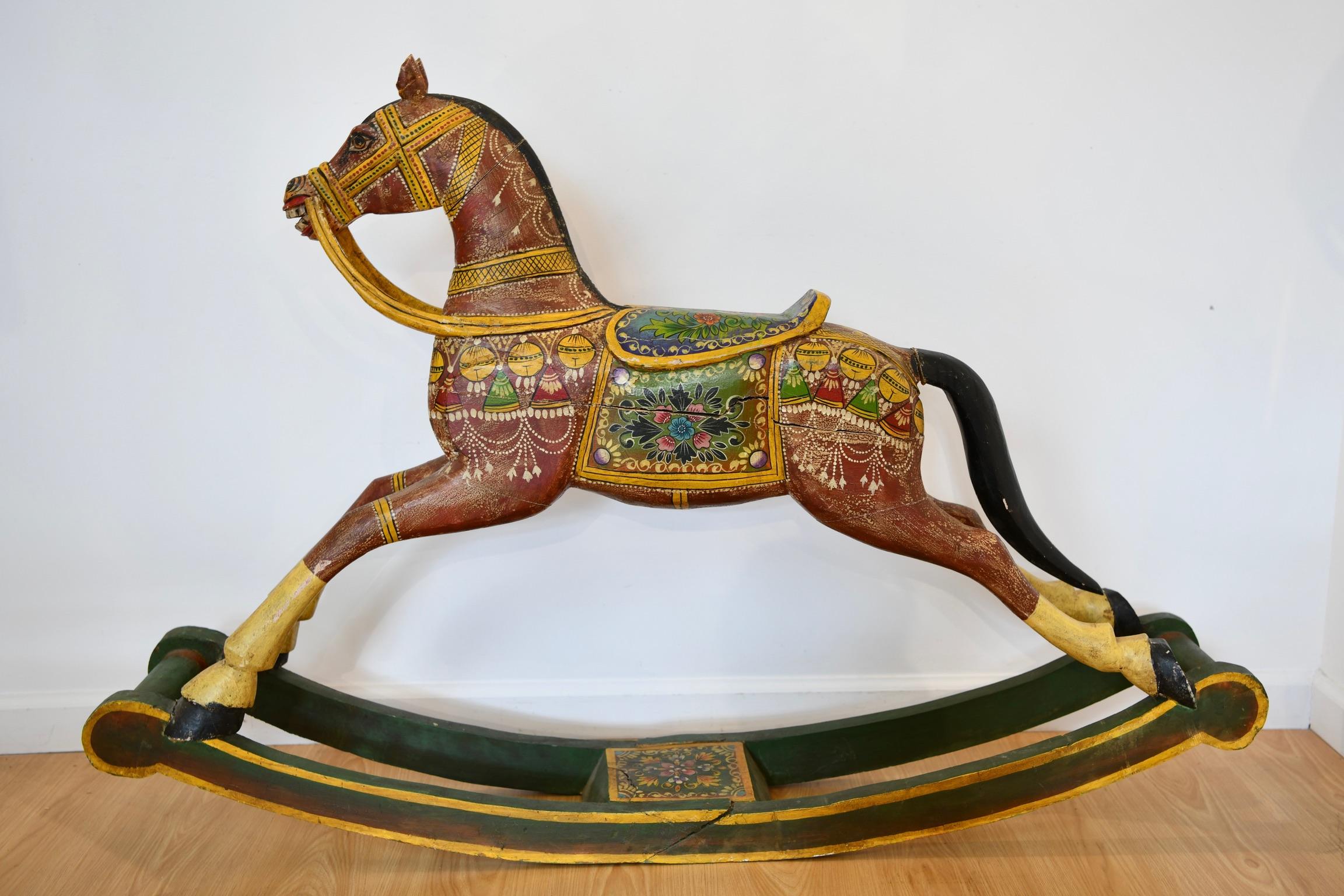 19th Century Folk Art Rocking Horse For Sale 8