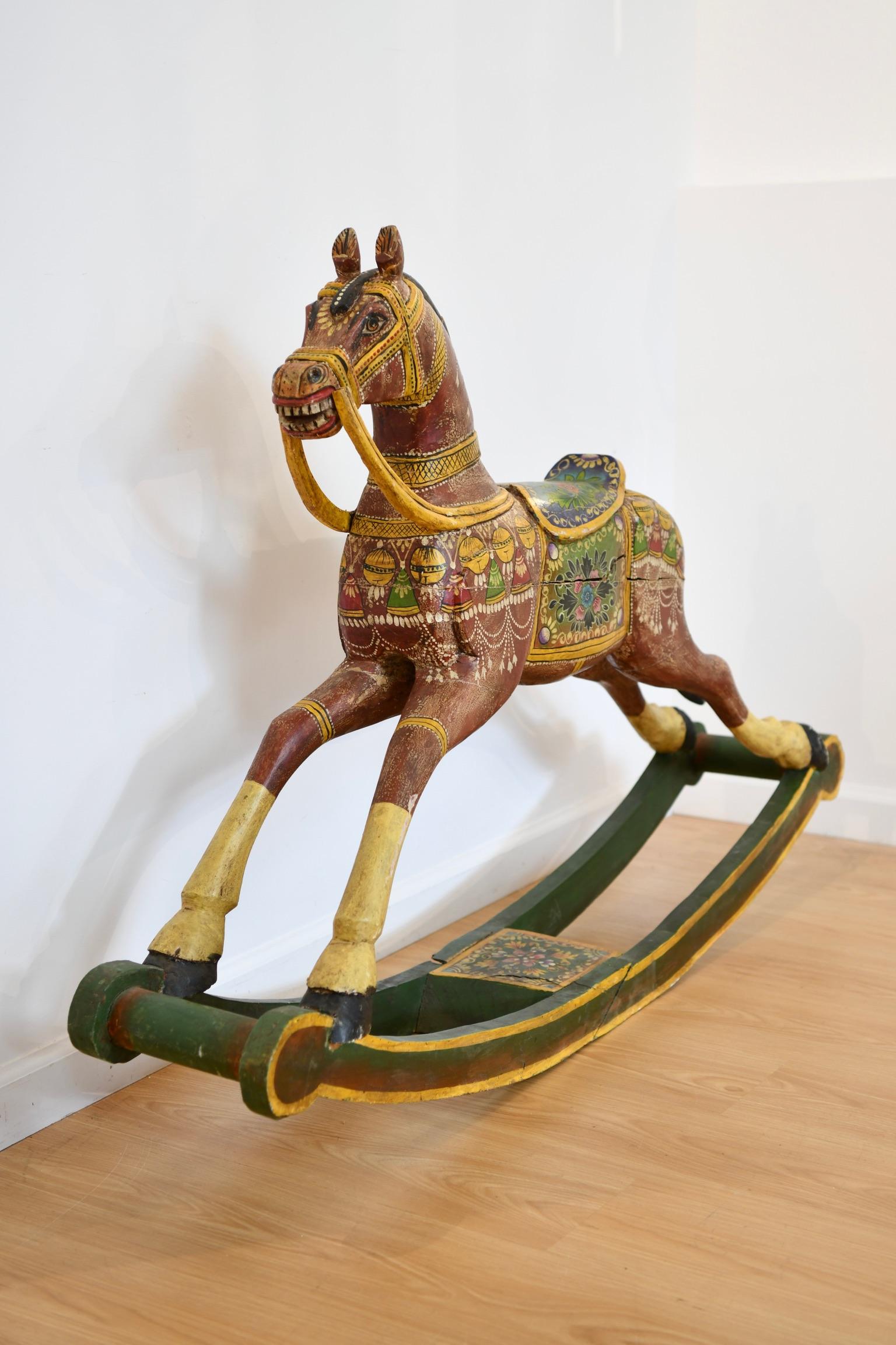 19th Century Folk Art Rocking Horse For Sale 9
