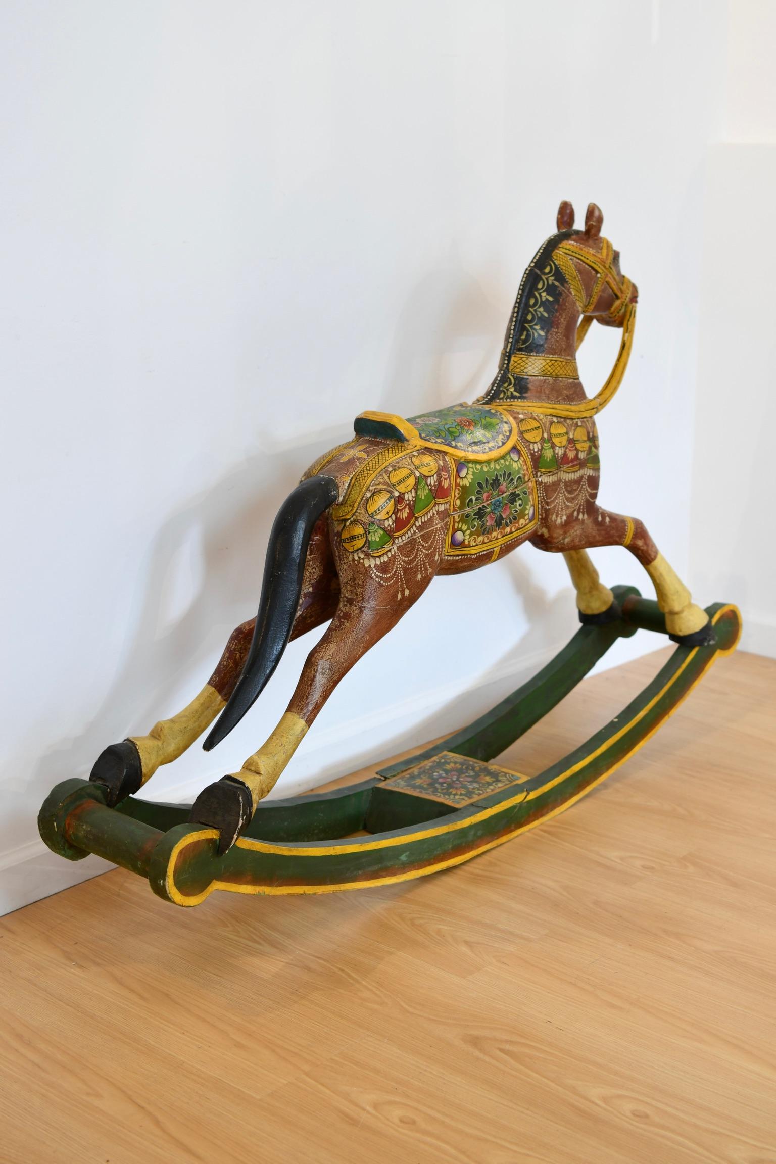 19th Century Folk Art Rocking Horse In Good Condition For Sale In Brooklyn, NY