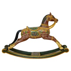 Retro 19th Century Folk Art Rocking Horse
