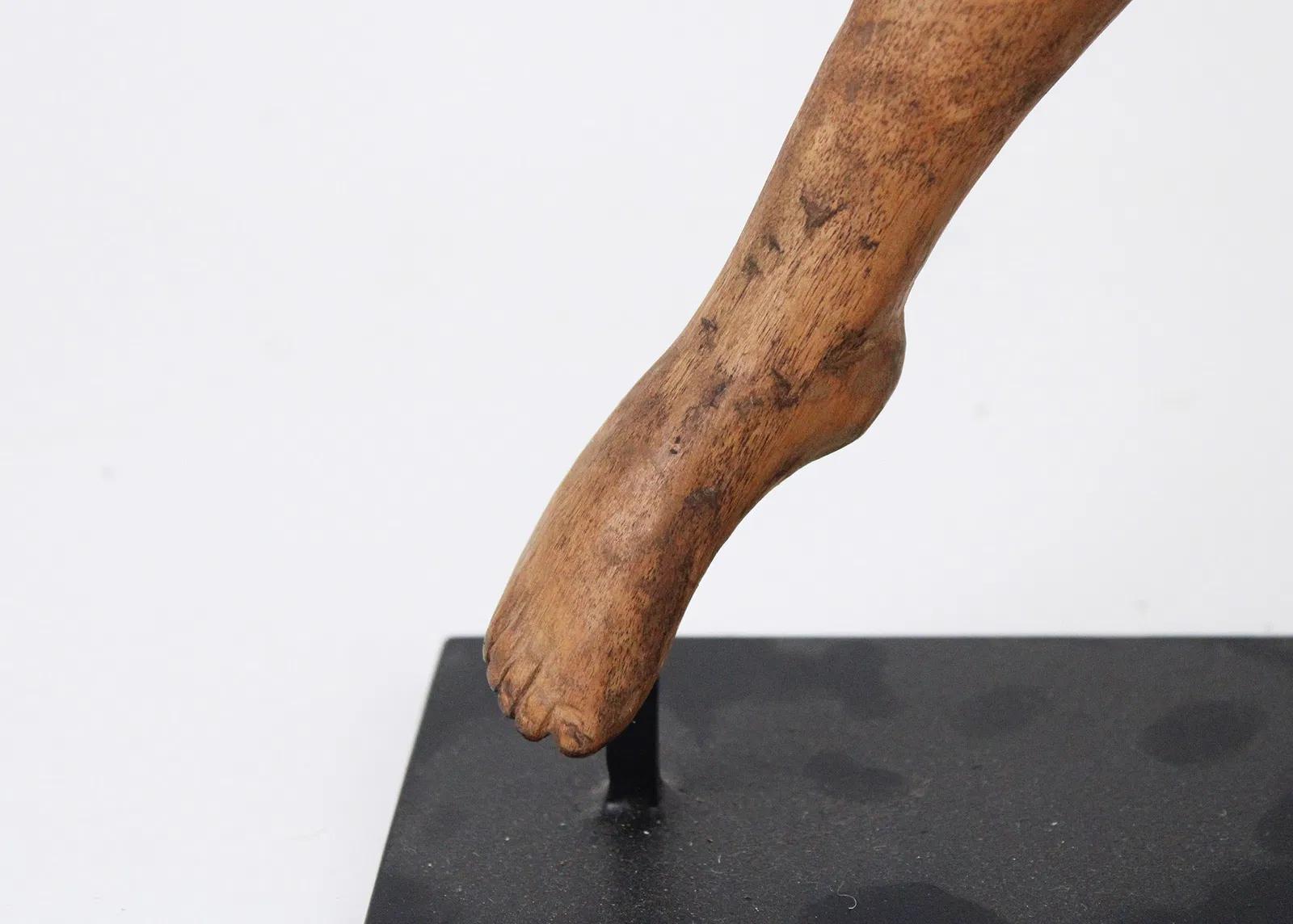 Wood 19th Century Folk Art Root Carving of a Man For Sale