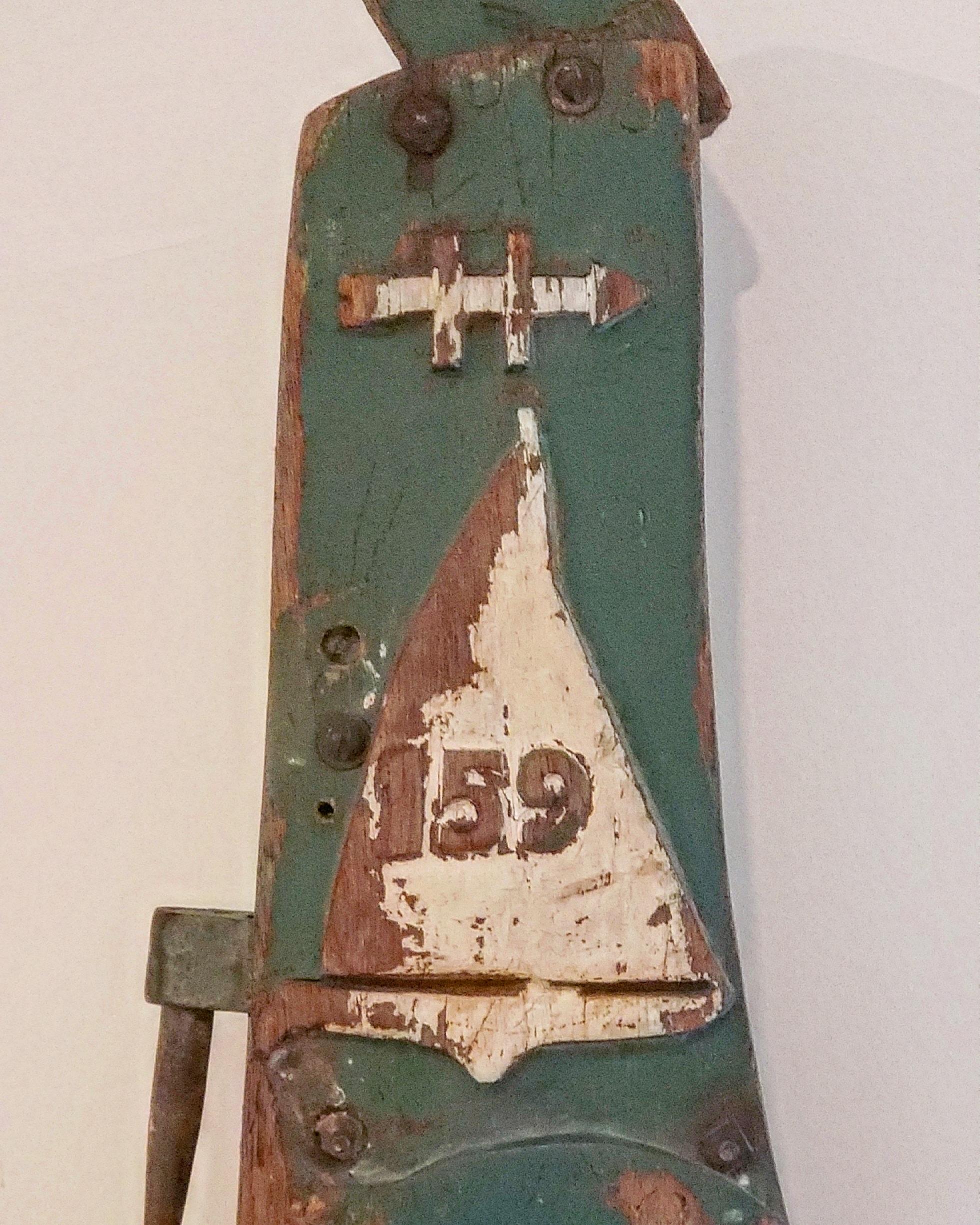 Iron 19th Century Folk Art Sail Boat Rudder