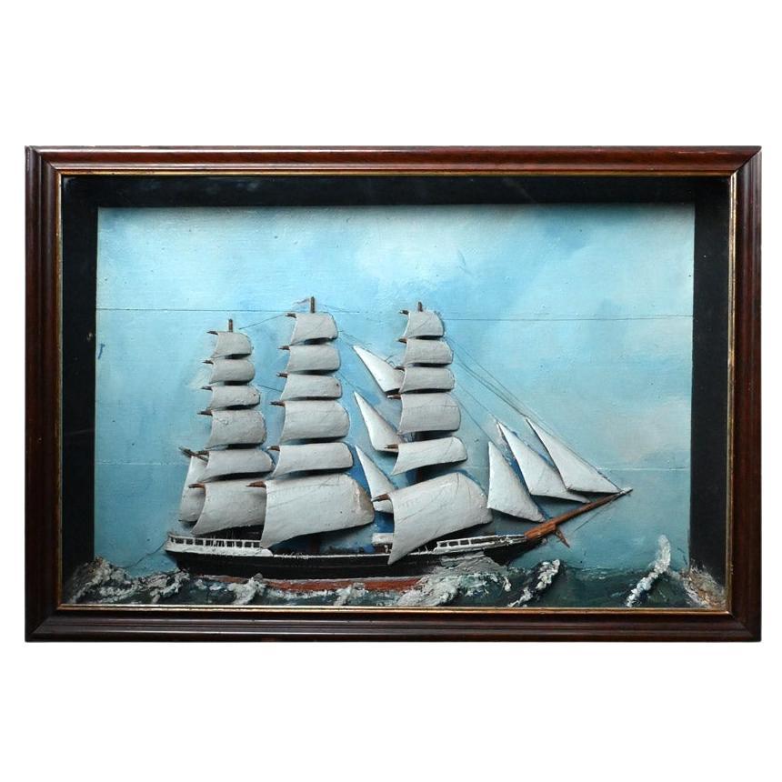19th Century Folk-art Ship Diorama