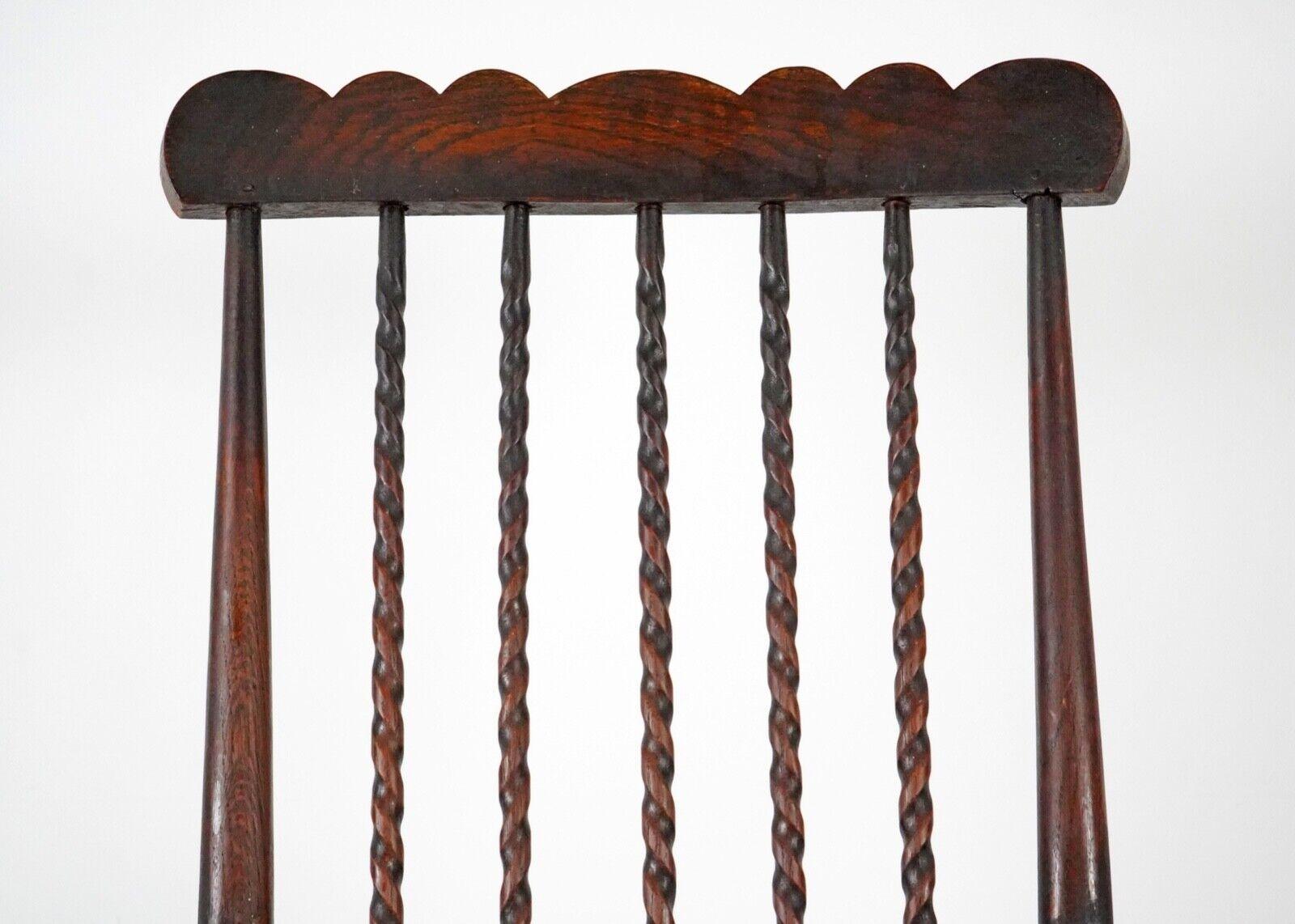 19th Century Folk Art Stick Back Chair Comb Back Windsor Antique Armchair 2