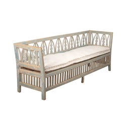 Canapé suédois d'artisanat du XIXe siècle