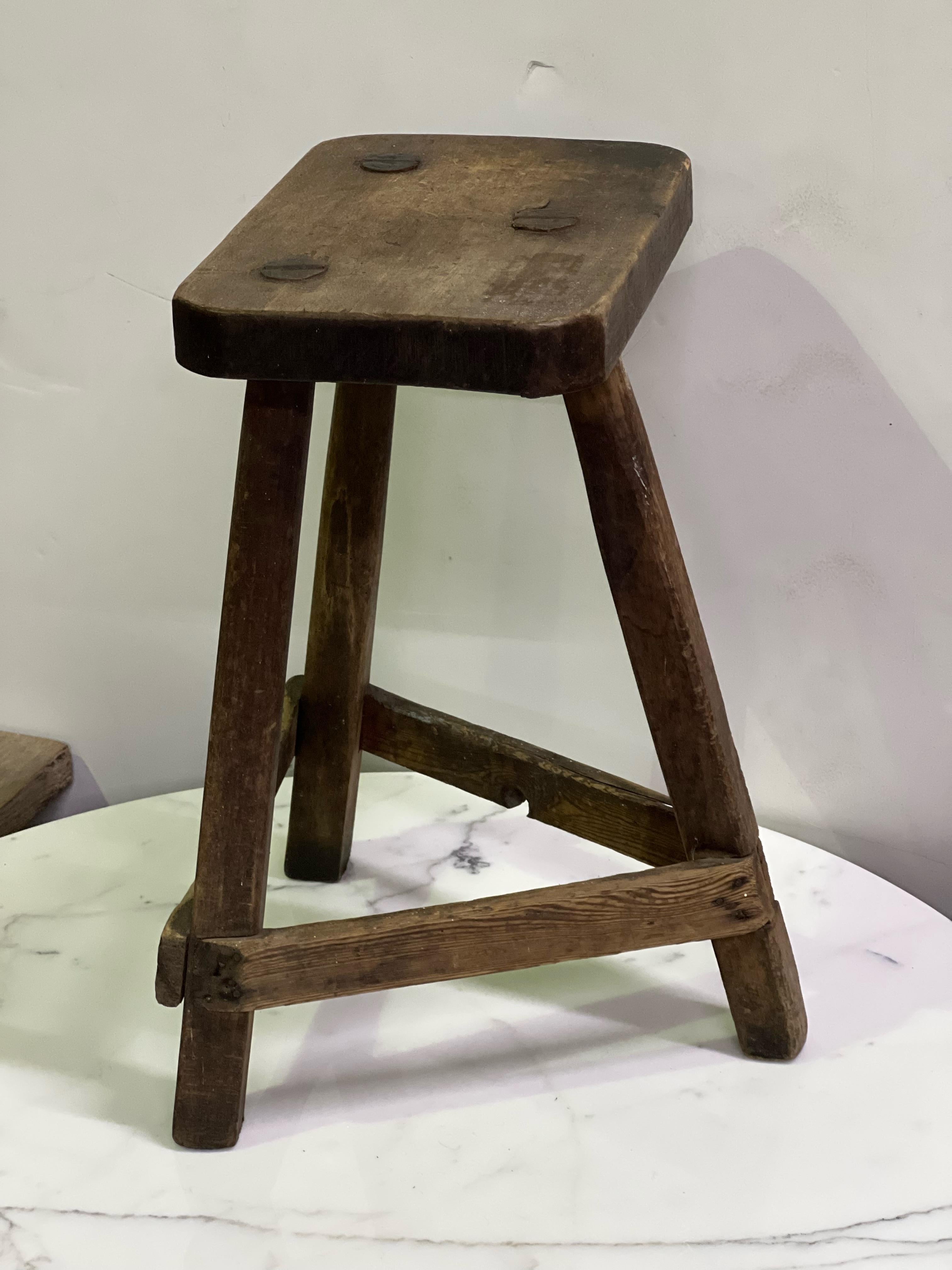 19th Century Folk Art Swedish Stool In Good Condition For Sale In San Angelo, TX