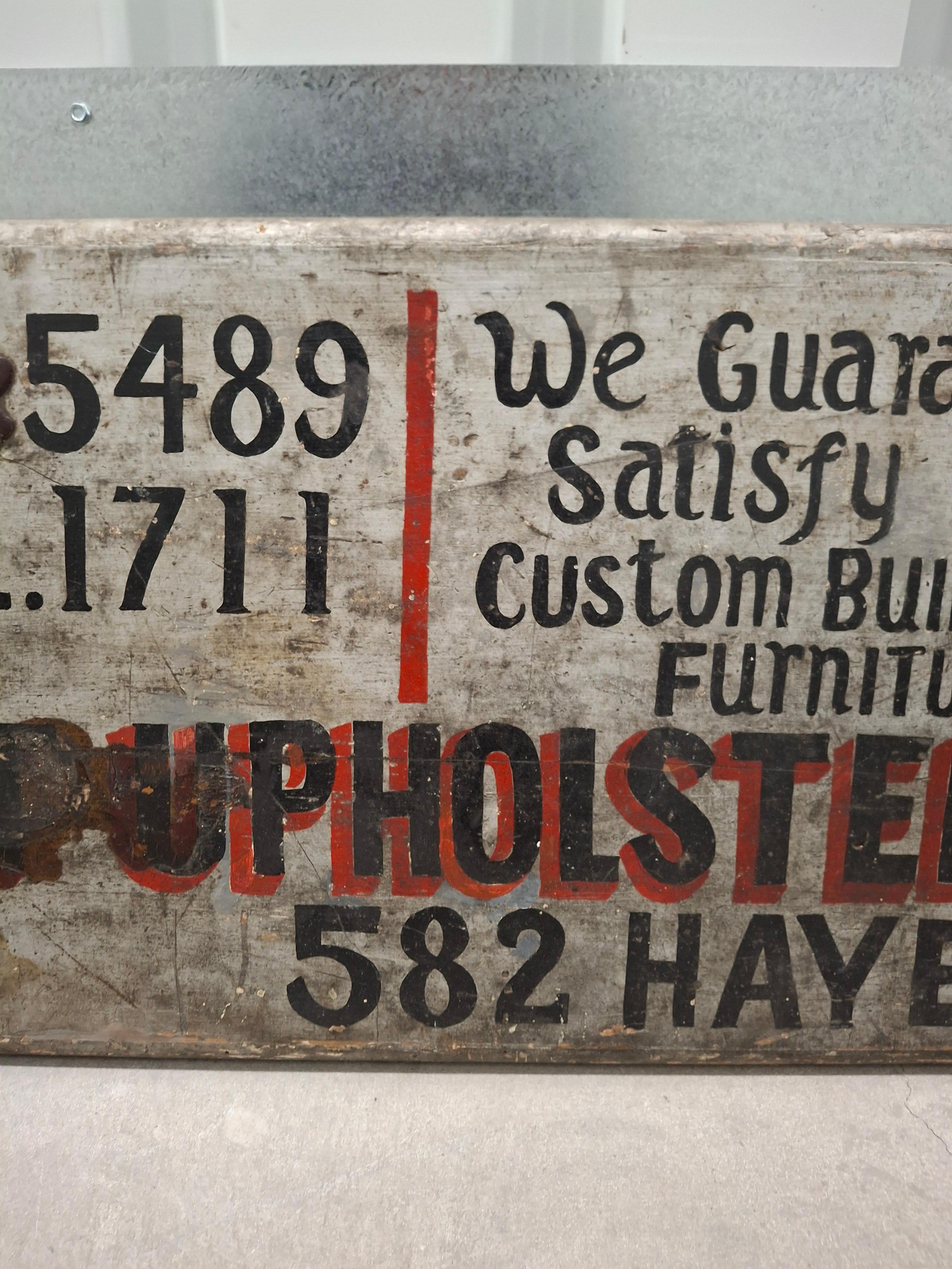 19th Century Folk Art Upholstery Trade Sign For Sale 5