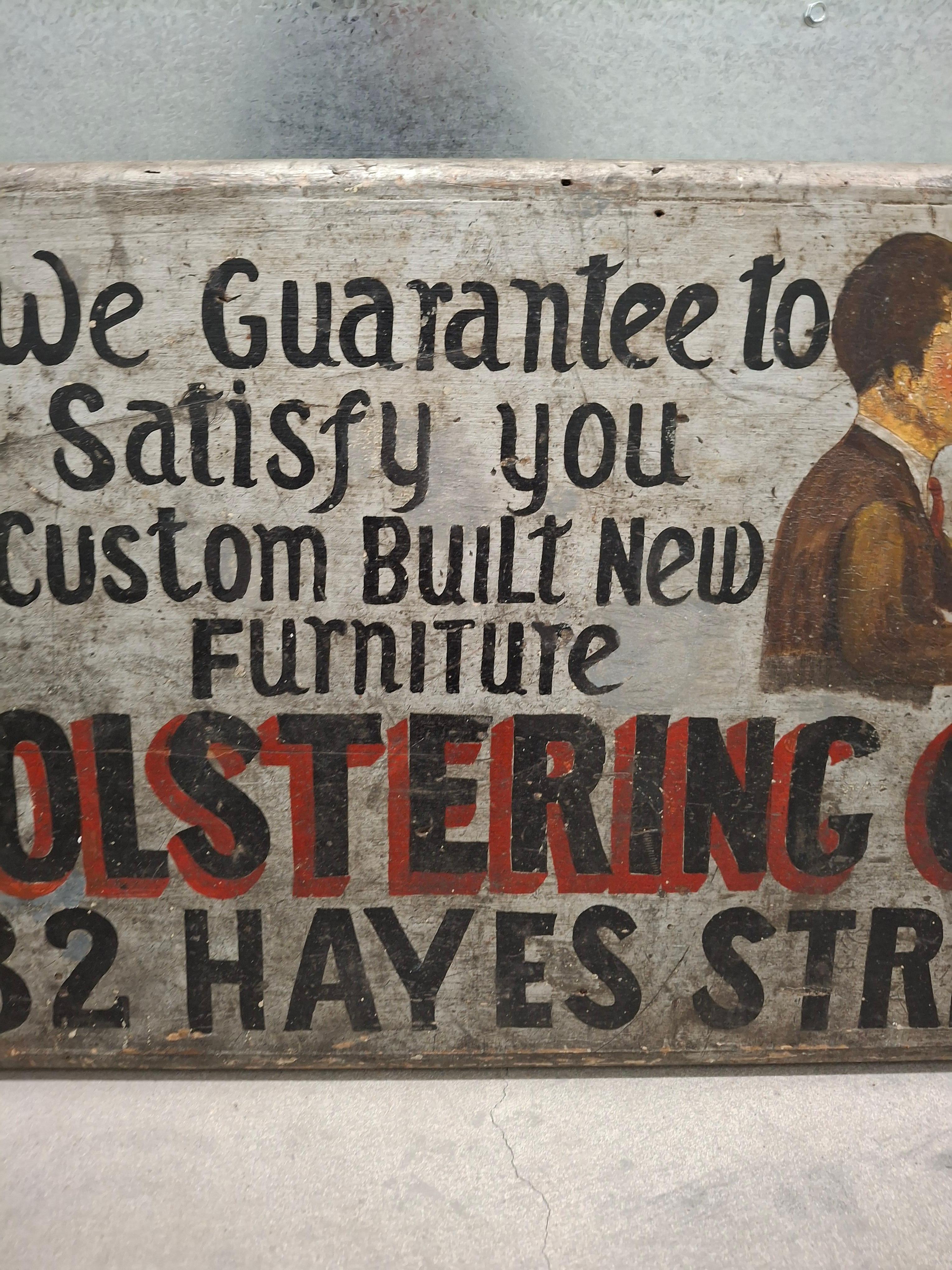19th Century Folk Art Upholstery Trade Sign For Sale 7