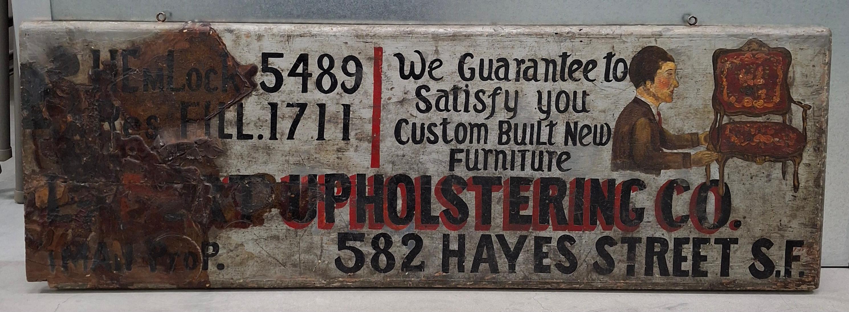 19th Century Folk Art Upholstery Trade Sign For Sale 8