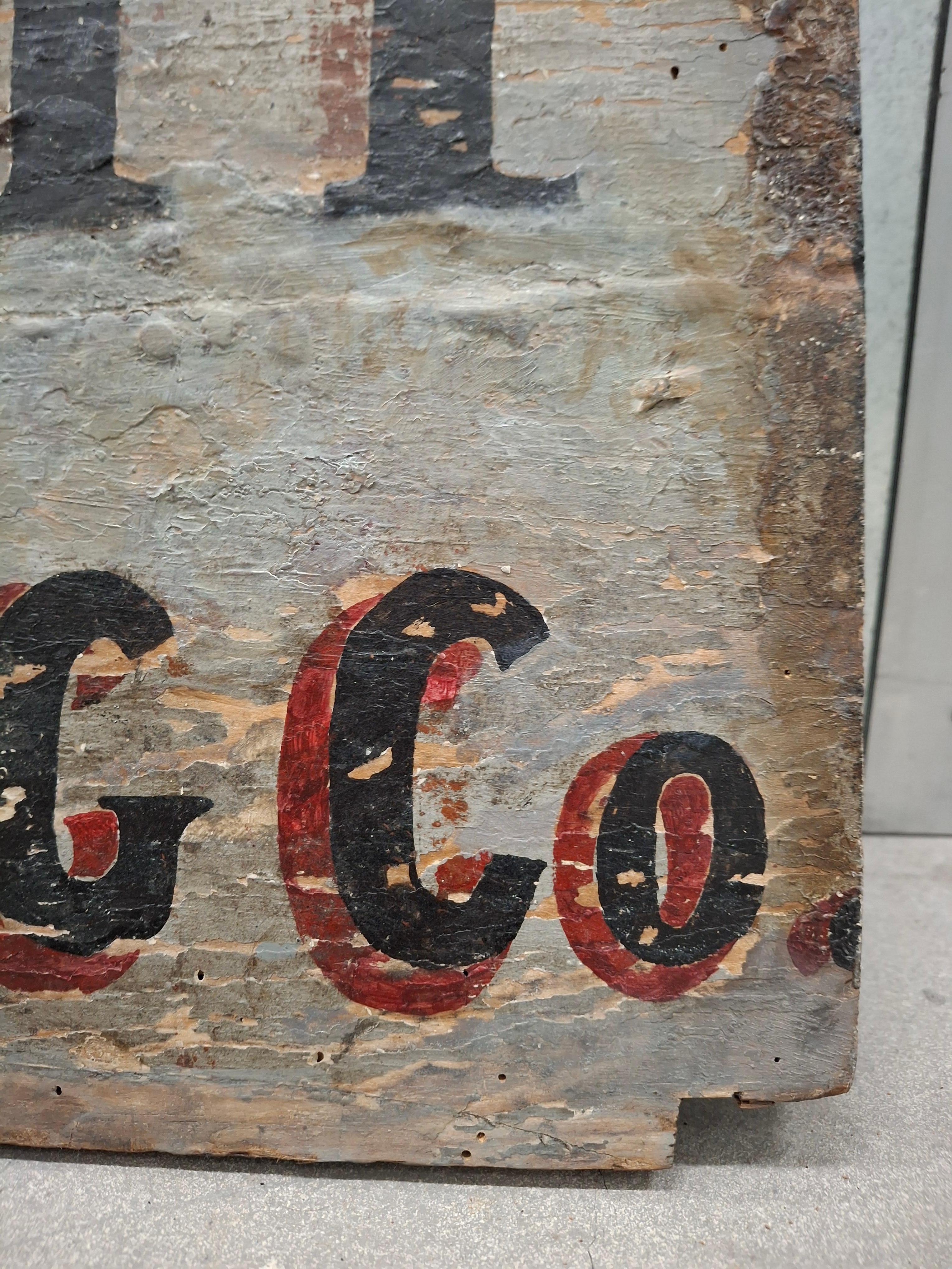 Wood 19th Century Folk Art Upholstery Trade Sign For Sale