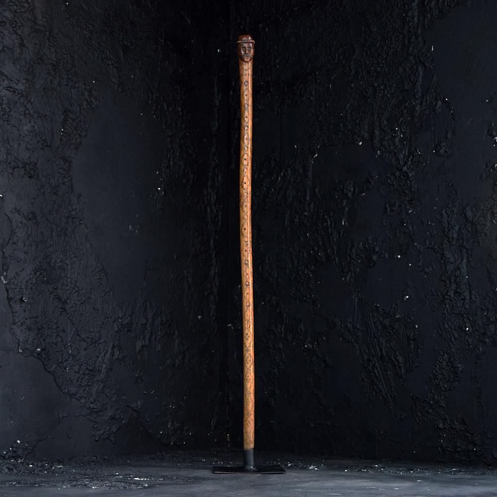 19th Century Folk-art Walking cane man

We share what we love, and we love this 19th century hand carved gentleman’s walking cane. Made from a single piece of wood, the handle shows a male gentleman wearing a bowler hat and long twisted moustache.