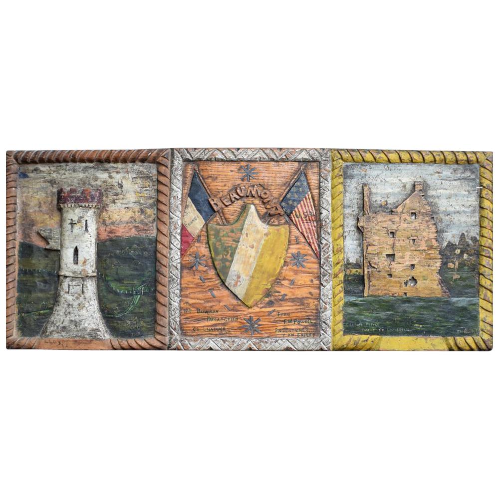 19th Century Folk Art Wartime Relationship Commemorative Plaque