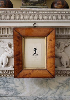 19th Century Folk Art Welsh Fairy Wood Block Print "Cam Pwcce" Maple Frame