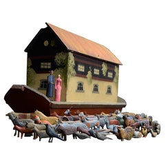 19th Century Folkart Erzgebirge German Noah’s Ark