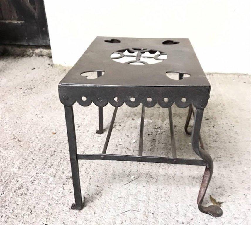 George III 19th Century Footmans Stool in Stainless Steel For Sale