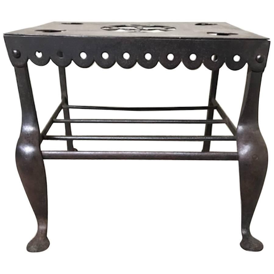 19th Century Footmans Stool in Stainless Steel For Sale