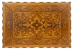 19th Century Rococo Revival Walnut Bone Inlaid Desk Writing Table Lombardy