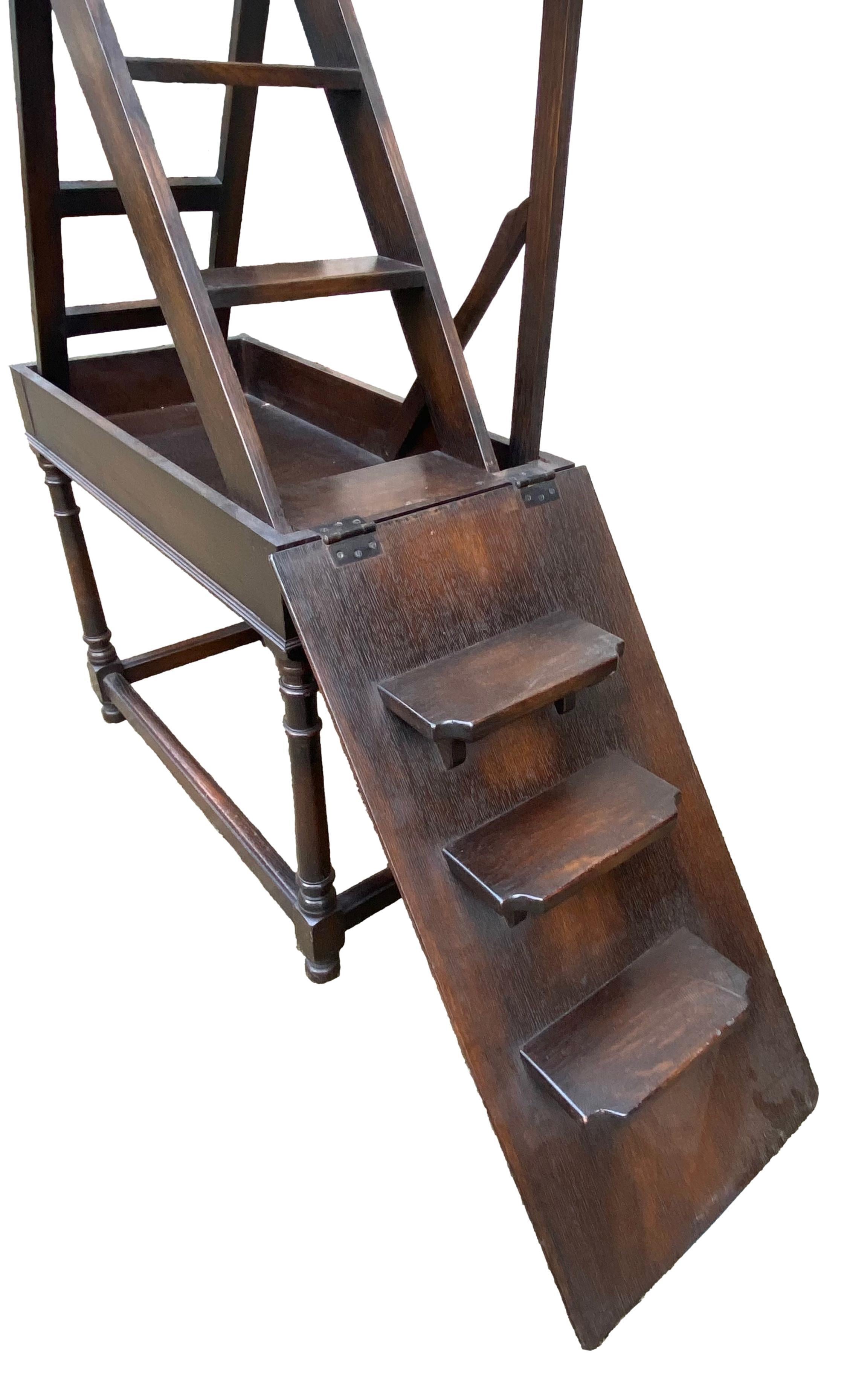 19th Century Metamorphic Library Table/Ladder For Sale 1
