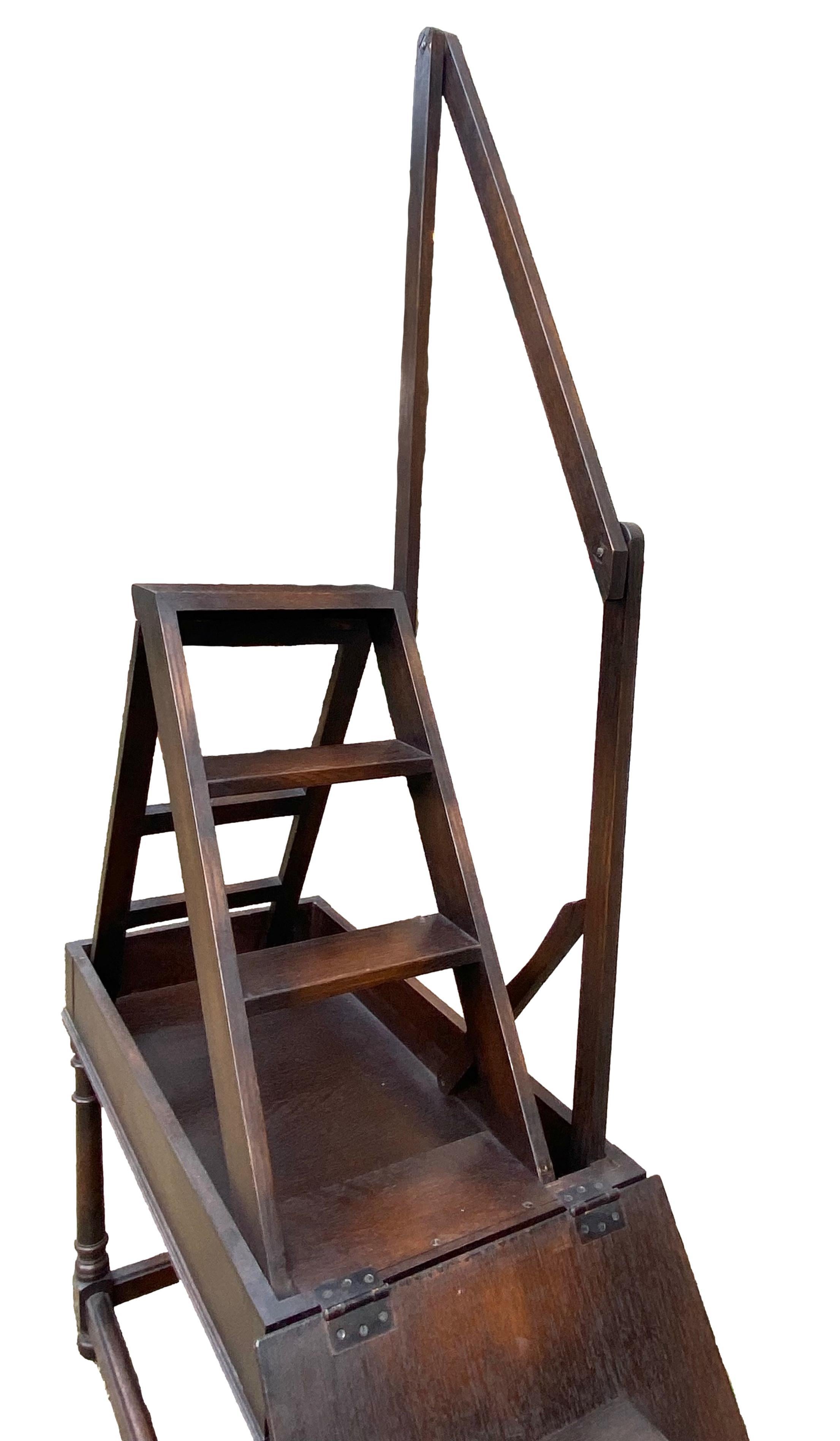 19th Century Metamorphic Library Table/Ladder For Sale 2