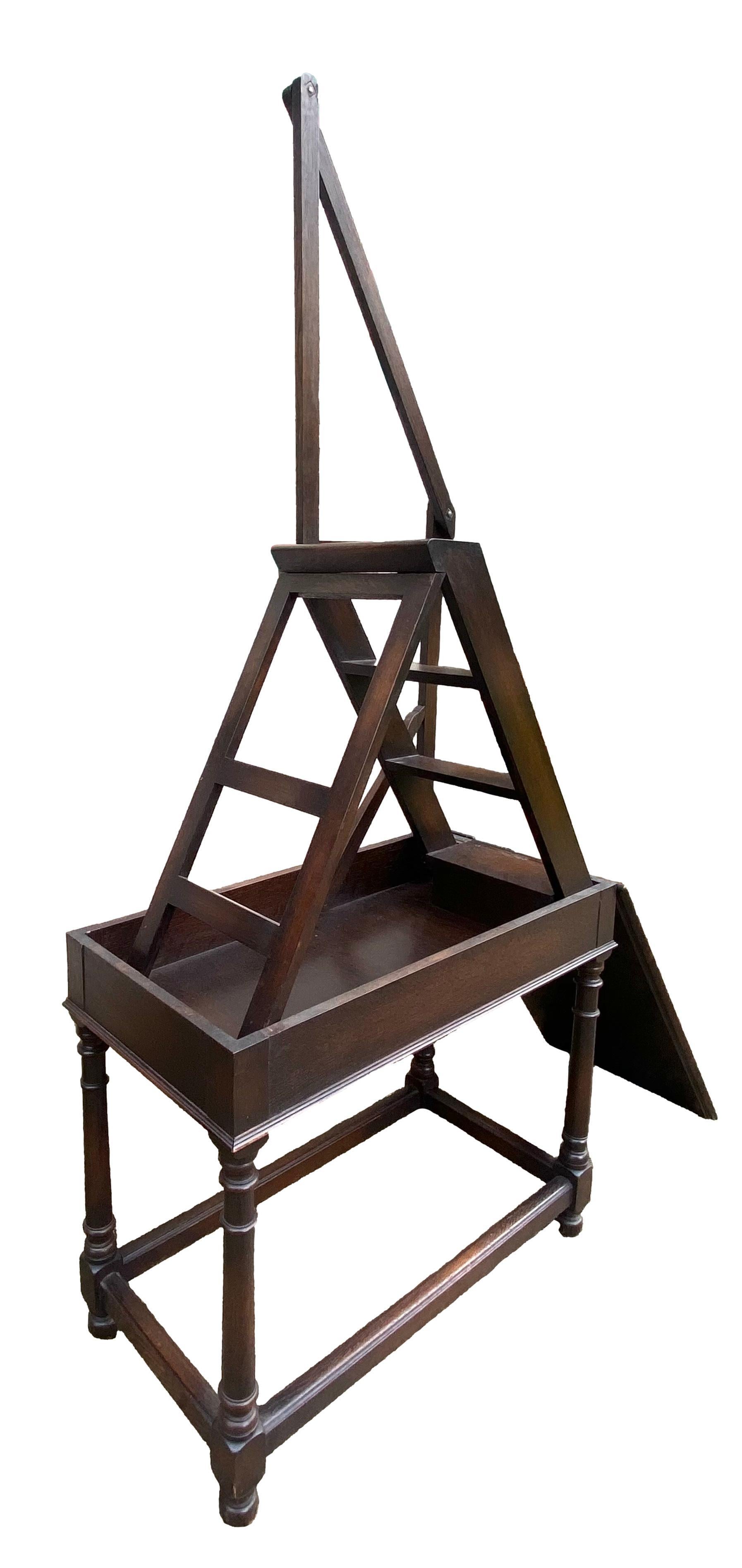 19th Century Metamorphic Library Table/Ladder For Sale 3