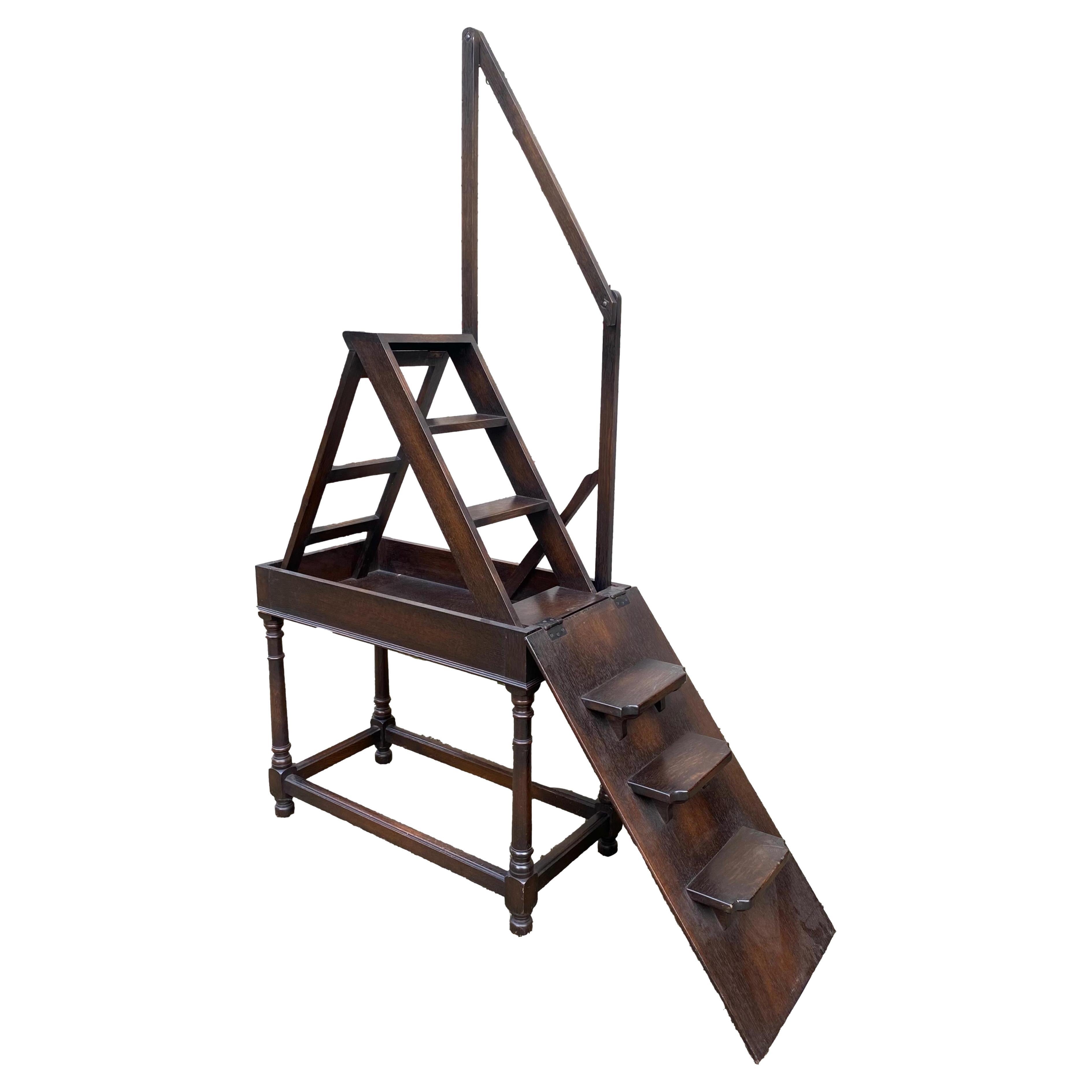 19th Century Metamorphic Library Table/Ladder For Sale