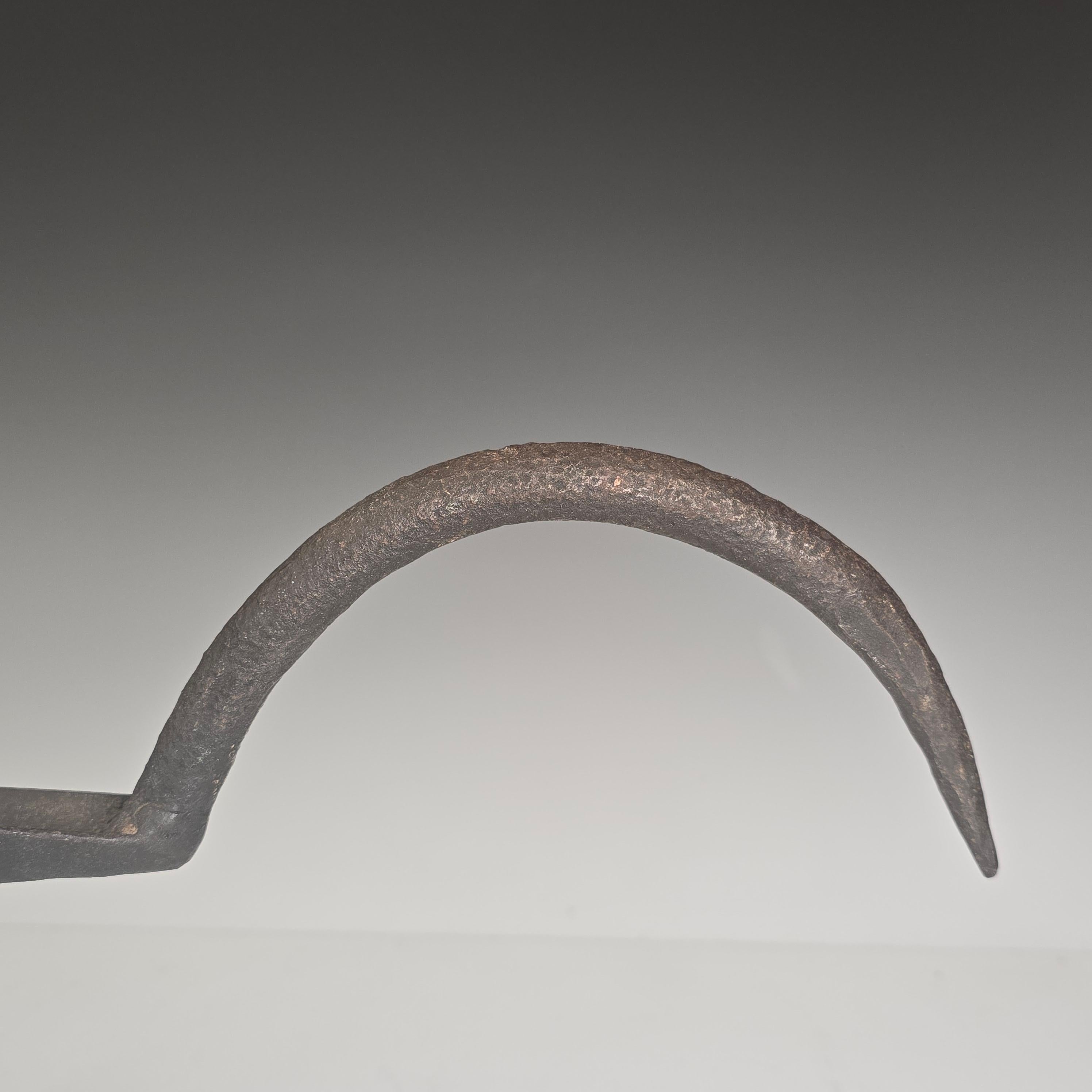 Plat rituel de noircissement des dents de cerf en fer forgé du 19e siècle en vente 1