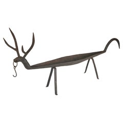 19th Century Forged Iron Deer-Form Teeth Blackening Ritual Dish