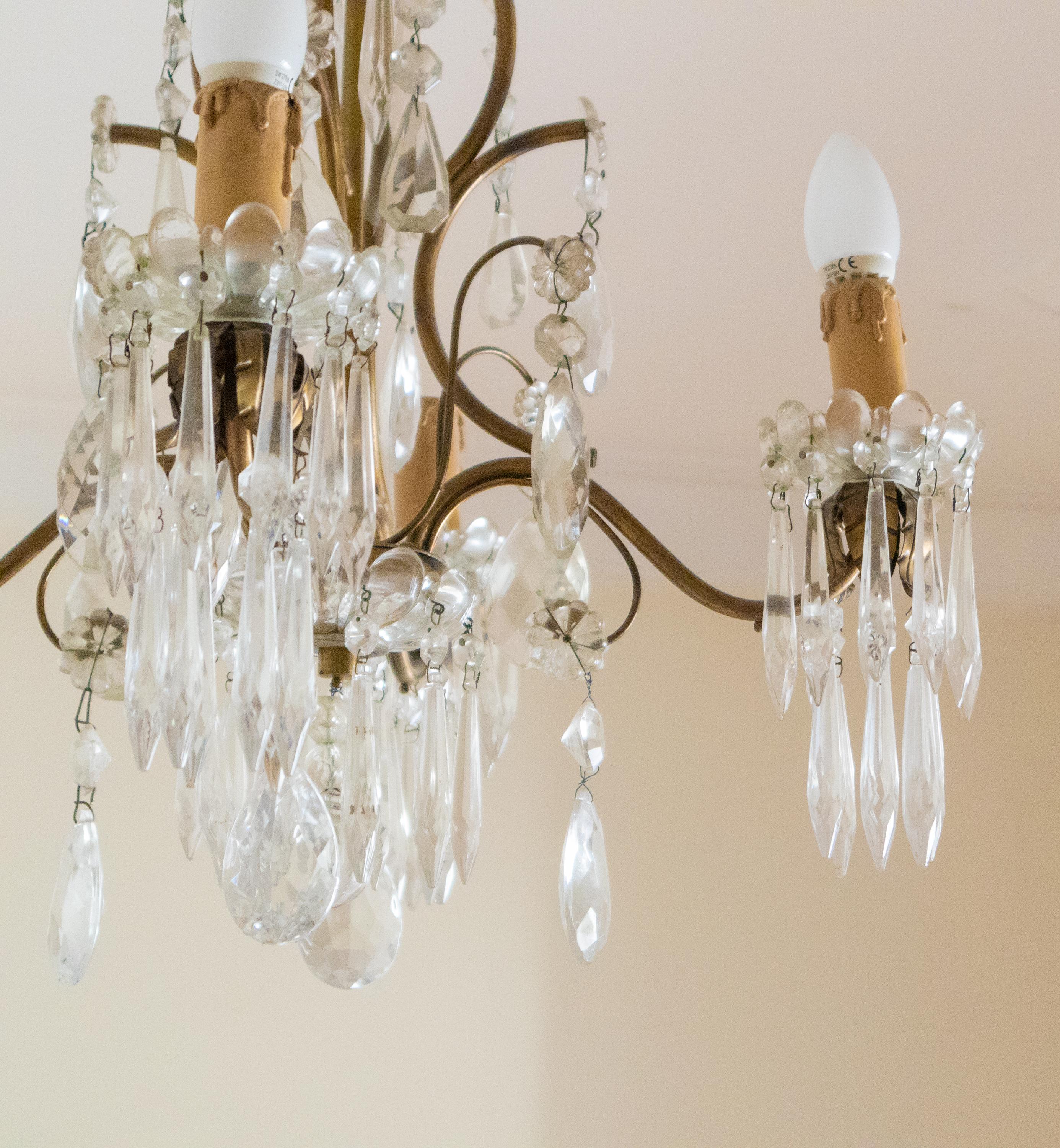 French 19th Century Four Candles Chandelier, Louis XV For Sale